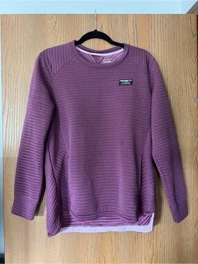 L.L. Bean Women's Quilted Crewneck Sweater - Plum